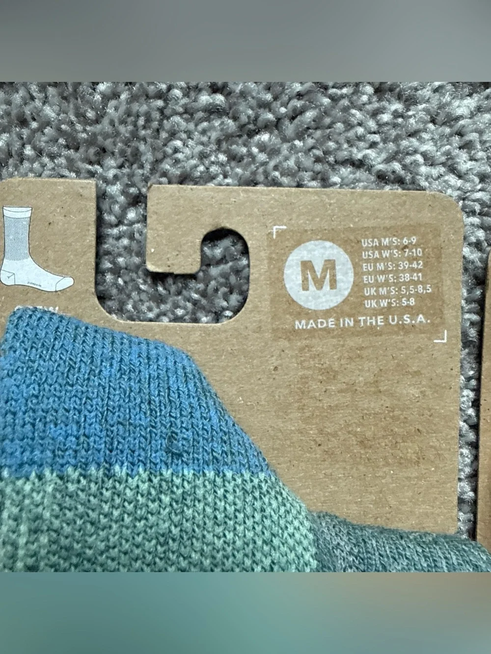 Patagonia Men's Wool Crew Socks - Blue, Orange, Green, Cream